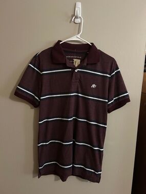 Aeropostale Men's Burgundy Stripe Shirt